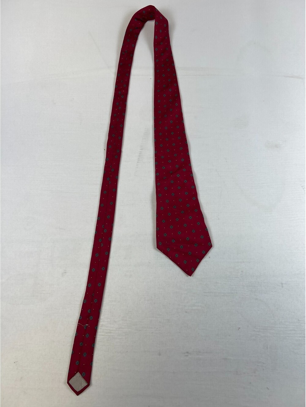 Christian Dior Men Red Floral Silk Necktie Designer Neckwear